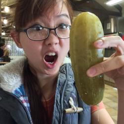 Hot Asian girl sucking on a huge pickle. harrietsugarcookie