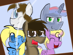 askthunderdazemlp:  last request on part 1 of the stream! i got lazy i know  D'awwwww look!~ A simple little cute drawing of UG along with some other pones. THANKS FOR DRAWING THIS! ^w^
