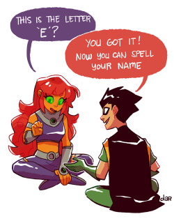 dar-draws: Headcanon: There’s one language that Starfire wasnt able to get from Robin and she found out the day they went to visit a children’s hospital. At first, Starfire didn’t understand why this one kid was giving her weird hand gestures when