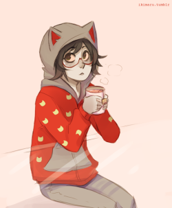 this hoodie is cute aand also somebody asked for a Nepeta in glasses so I combined both c:
