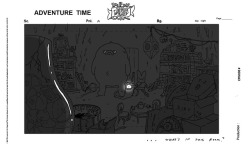 wolfhard:Heyy, here are some storyboard pages from the A.T. finale, labeled background drawings for BMO’s cave. I had a lot of fun going through all the Adventure Time props, I went nuts on this. from writer/storyboard artist Steve Wolfhard
