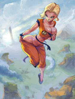 hentafutas22:Android 18 wearing Krillin’s clothes (by cutesexyrobutts)