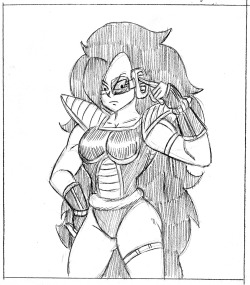 Now for something unrelated to Halloween, Rule 63 Raditz! Iâ€™ve been meaning to get around to genderbending some DBZ villains (aliens like Piccolo too) for a long time. I figured I should start with someone easy like Raditz and move on up to baddies