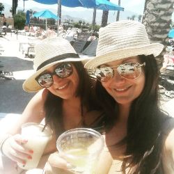 Mimosas &amp; Belliniswith my lil sis #poolside pre #coachella chill vibes by theavaaddams