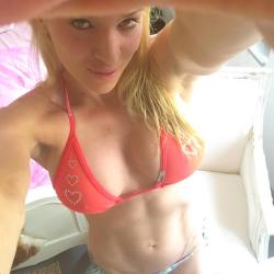 awsfitgirl:  Cornelia Ritzke - red bikini selfie.