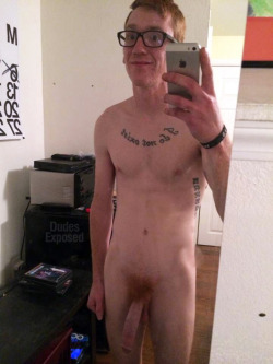gingerobsession:  dudes-exposed:  DE Exclusive: Super Hung Ginger Meet Nick. He’s 22 years old &amp; he lives in Iowa. This sexy red-head nerd is pretty much the definition of “don’t judge a book by its cover.” He’s packing a humongous, thick