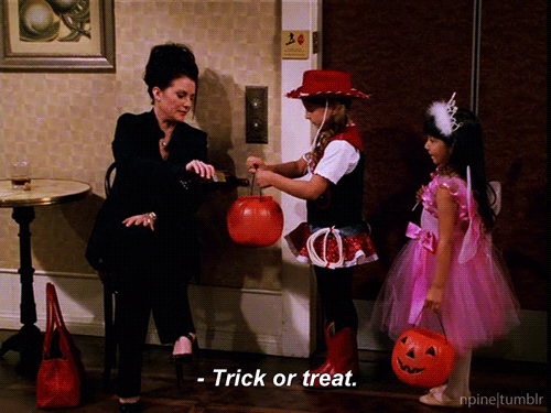 will and grace trick or treat gif