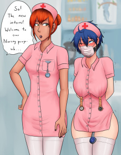 sasoriharem:I had no idea what nurse watches were until someone pitched this idea to me ( so it’s not my idea)but anyway someone equipped Aik with them so she could be a good nurse I guess!