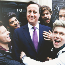 blamestyles:  ONE Direction teamed up with David Cameron to promote this year’s Red Nose Day charity single at Downing Street. 