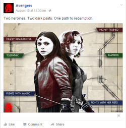 allofthefeelings:  accioharo:  The official Avengers facebook page posted this image, and the top ranked comments were gold.   Please note they had to use a photoshopped combination of two promo images for this because there was never a scene in the