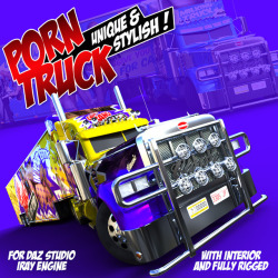 Powerage has just come out with a brand new porn truck! 1 truck figure with multi parts, interior and fully rigged: wheels, exhaust valves, steering, left door open close, right door open close, fifth wheel and more! Ready for Daz Studio 4.9 and up!