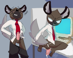 meatshaq:Practice sketches I decided to color. Haida Hyena from Aggretsuko X3
