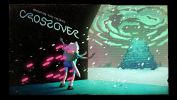 Crossover - title carddesigned by Sam Aldenpainted by Joy Angpremieres Thursday, January 28th at 7:30/6:30c on Cartoon Network
