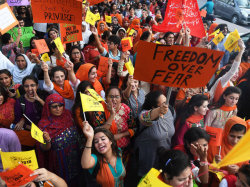 npr:  We were hundreds of women, marching on the streets of Karachi, Pakistan.We shouted slogans. ’“Aurat aiee, aurat aiee, tharki teri shaamath aiee!” (Women are here, harassers must fear!)We raised our fists in the air, smiling, laughing.We wore