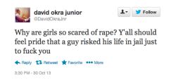   This is rape culture  Why are guys so scared of murder? Y’all should feel pride that I risked my life in jail just to fUCKING KILL YOU YOU FUKCING DOUCHEBAGS  Its true that this is highly inappropriate&hellip;. but if you people think THOSE ^ people