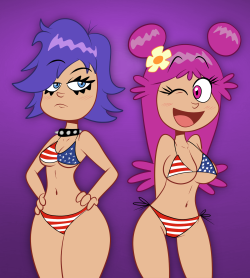 montatora501:  sb99stuff:  Happy 4th of July, Everyone!  Here’s Yumi and Ami drawn!  HOT!! OuO   &lt; |D’‘‘‘‘