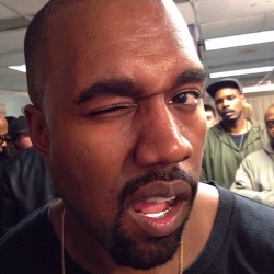 lazyside:Kanye with a smile and a wink.