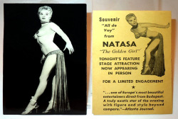  Natasa       aka. &ldquo;The Golden Girl&rdquo;.. Appearing on both a promo postcard and a complimentary 60’s-era &ldquo;table-topper&rdquo; card gifted to patrons attending the &lsquo;CHORAGE Club&rsquo;; located in Atlanta&rsquo;s Hotel Clairmont..