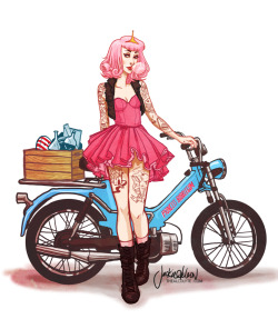 thealcolyte:  Adventure Time Moped Gang! Â by Jacquelin de Leon You can purchase any of these as a print in my shop!Â Â :) Â  Â  Â  Â  Â  Â  Â  Â  Â  Â  Â  Â  Â  Â  Â Â FacebookÂ //Â InstagramÂ //Â Store   Awsome artwork any interest in drawing feminizati