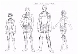 minimikasa:  Survey Corps height comparison from anime settei. 