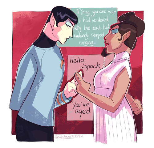 sixofclovers:T’Pring and Spock but they’re wlw/mlm hostility