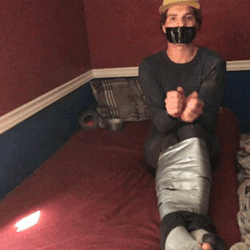 gaggeddudes: James faubert duct tape gagged duct tape mouth  