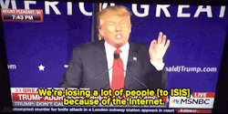 terrnovella:  caffeinatedvagitarian:  fifizero:  ficcyshit:   micdotcom:  Watch: Now Trump wants to close up the Internet  No wonder Amazon CEO Jeff Bezos wants to shoot him into space.  The internet is the most efficient and used information network