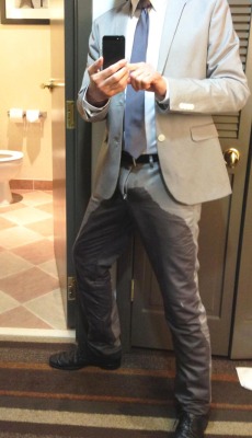 grahan1616:  wasn’t desperate, the toilet’s right there. not somebody’s fag, but ashamed enough to crop out my face. i wanted to piss in my suit pants: it felt good and I jacked off..  
