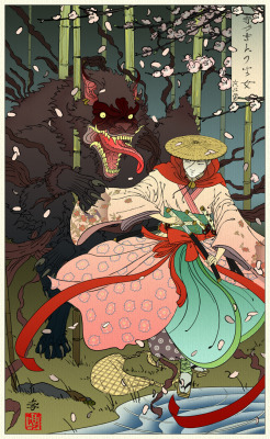 asioleishion:  Little Red Oni Slayer by ~Gorrem Little red riding hood japanese style