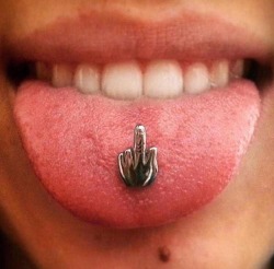 Tongue piercings really aren&rsquo;t my thing, but this one is cute and funny!