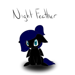 ask-peppermint-pattie:  puppy009mod:  My new oc pony Night Feather. She’s a little filly who is often made fun of for looking like Nightmare Moon and hates that as she greatly looks up to Luna. She sticks star clips and stickers in her mane and tail