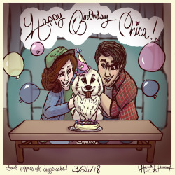 woah1236:  HAPPY BIRTHDAY CHICA!  To my favorite internet people and my favorite internet doggo. Seems like only yesterday Chica made her youtube debut X..)  Ay yo @markiplier give the good girl some birthday pets from me, please!