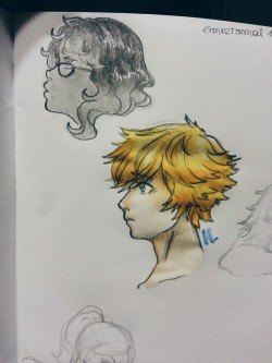 Tried out @ceejles &rsquo;s way of drawing adrien&rsquo;s hair :DD turned out pretty good :DD also one Mari~~