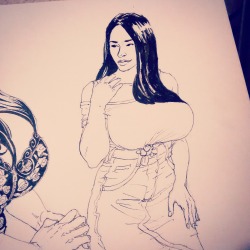 francoyovich:  Inktober pinups with quite a bit of cleavage.Done for day 8-9-10 and 11 