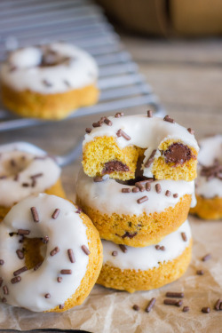 do-not-touch-my-food:  Pumpkin Chocolate Chip Donuts
