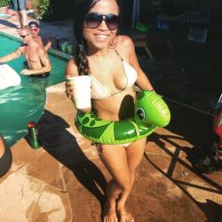 astayoung:  I tried to fit myself in a kids pool toy, but then I got stuck. Haha!! Turtles!! #turtles #pool #happy #sundayfunday #scottsdale #fun #shortgirls #astayoung #midgetlife  #asian #asiangirls #stuckinaturtle