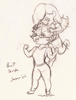 mewmoonstar:  I’ve started a sort of series of chibi drawings of myself and some peeps I admire/look up to senpais if you will :3c first up, @jen-iii she rad, and buff. and I actually met her in school, she was one grade ahead of me, so she really is