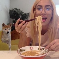 She can’t have my ramen but YOU can! I have a bunch of ramen from Japan that I’d like to give away!  💕🍜  I have 3 prizes (random packages of ramen) and 1 grand prize (Ichiran’s 5 pack which is the best at home ramen I’ve ever fucking had)!