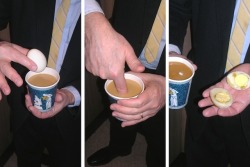 squishyandiknowit:hermionemollycharliepond:  cybercitrus:  pixelavender:  adriofthedead:  vicemag:  A quick tip for your elevator ride up to the office: grab a piping hot cuppa joe at the corner store and stick an egg in it to make a hard boiled morning
