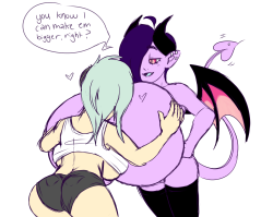 purrincessa:  always wanted to attempt drawing someone “moaterboating”, or just plain old shoving their face in some boobs! idk @theselfsufficientcrescent definitely expect more of these two! i thought belial would be perfect to draw with your girl