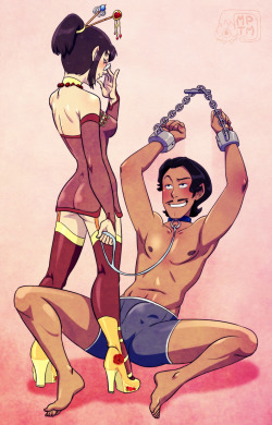 risax:mypettentaclemonster:Commission for Th3A1chemistIt’s honeymoon hour and Varrick and Zhu Li are going all out, all expenses paid, holiday bondage play time :DI really do see Zhu Li as a jack of all trades so her being a dom seemed very fitting.