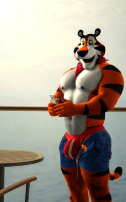 noodlesandbeef:  foxofprinces:  thefurryshopper:  So in case you haven’t heard about this yet, the Frosties/Frosted Flakes mascot Tony the Tiger has a Twitter account where he promotes sports events and general exercise along with his cereal. Now, because