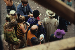 woodstock-festival:Fans with Jimi at Woodstock 1969.