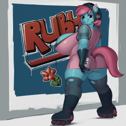 woobisboobies:  Ruby rocking some Jet Grind Radio duds - My pinup for supporting Kevin Sano on Patreon.  You can support him here. Naturally I can’t walk away from Kev without a well-hung futa edit &lt;3  Thank you, Kev! 