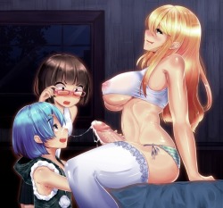 futa-lola:  aimetransex:  hentai-babe:  futaliker: hidden-futas:  &lt;3  I wanna play with them    Perfect threesome. 😍  Quel plaisir   I want to suck it too ! 😍❤