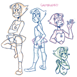 ghettoblasted:  2/4 of the gems are done so far!! oh man pearl is so much fun to draw wow wowe look at her doin yoga calm down pearl it oke 