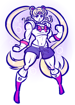cubesona:  A series of commissions I got paid to do, by this flippo over here. An alternate universe for Sailor Moon. Boxer Moon. They’re all boxers.