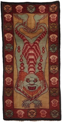 giovannigf:Tantric rug Tibetan, circa 1930 Hand knotted in wool on a wool foundation 36.22 in. x ft. 10.9 in. Source