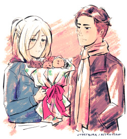 astrayeah:  in which otabek gives yurio a bouquet of cat plushies instead for valentine’s. twitter 