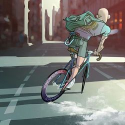 hizokucycles:  Action packed bike illustration by artist @Davidcasas.info check him out for some awesome illustrations. #skid #whipskid #cyclist #biking #cycling #art #bikeart #cycleart #illustration #bike #bicycle #fixedgear #fixie #fixed #hizokucycles